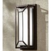 * | Budget Possini Euro Design Modern Outdoor Wall Light Fixture Led Painted Bronze Geometric 12 White Etched Glass For Exterior House Porch