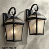 * | Best Deal John Timberland Traditional Outdoor Wall Lights Fixture Set Of 2 Carriage Style Textured Black 15 Clear Seedy Glass For House