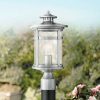 * | Discount Franklin Iron Works Industrial Outdoor Post Light Fixture With Adaptor Chrome 15 1/2 Seedy Glass Damp Location For Exterior House