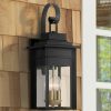 * | Flash Sale Franklin Iron Works Industrial Outdoor Wall Light Fixture Warm Brass Black Metal 17 Clear Glass Exterior House Patio Outside Deck