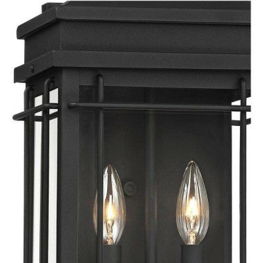 * | Outlet John Timberland Outdoor Wall Light Fixture Textured Black Steel 17 Clear Glass Lantern For Exterior House Porch Patio Deck