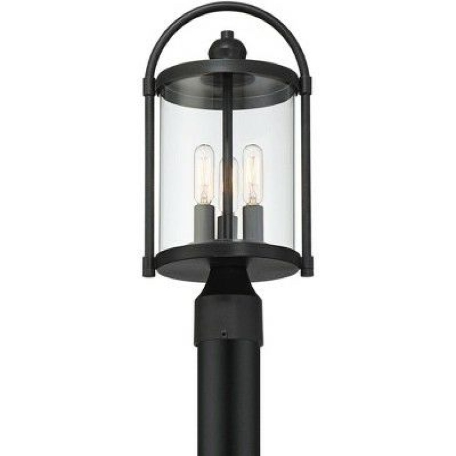 * | Best Pirce John Timberland Modern Outdoor Post Light Fixture Black 15 3/4 Cylindrical Glass Exterior House Porch Patio Garden Yard Walkway