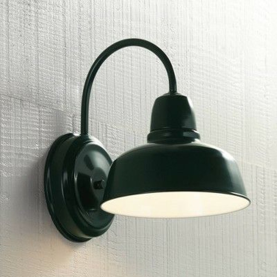 * | Wholesale John Timberland Farmhouse Outdoor Wall Light Fixture Urban Barn Green Steel Gooseneck 11 1/4 For Exterior House Porch Patio