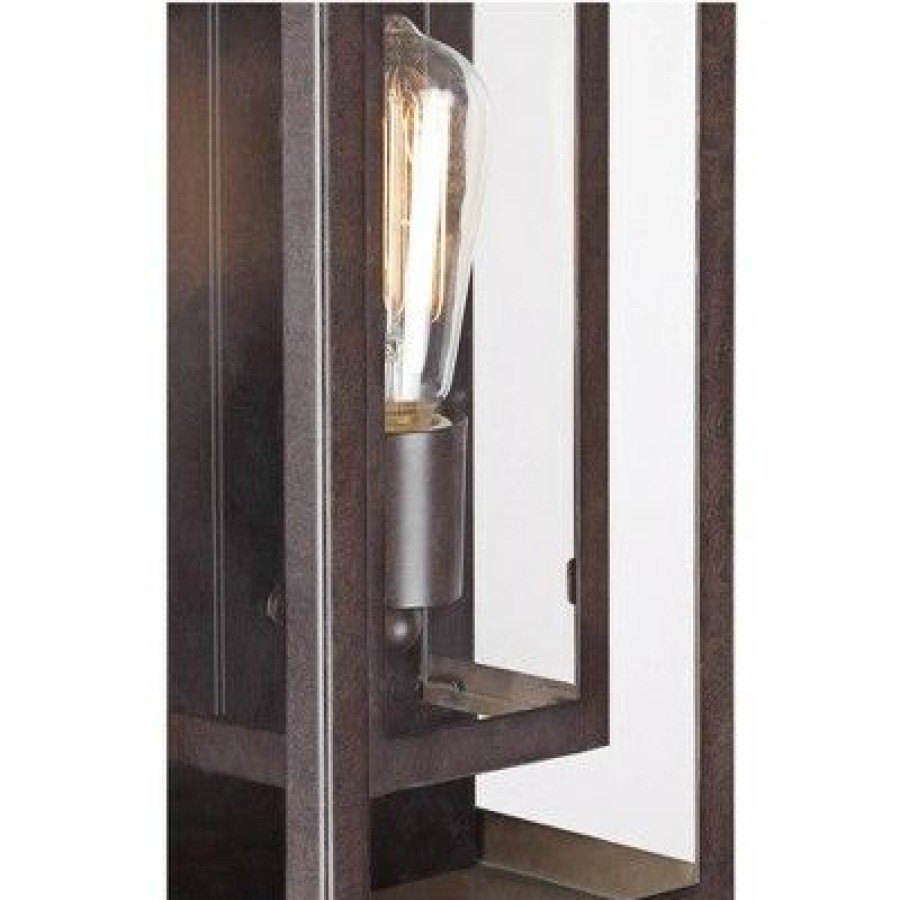 * | Coupon Possini Euro Design Modern Outdoor Wall Light Fixture Bronze Double Box 15 1/2 Clear Glass Exterior House Deck