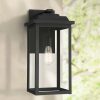 * | Brand New John Timberland Traditional Outdoor Wall Light Fixture Textured Black Metal 20 1/2 Clear Glass Panel Exterior House Porch Patio