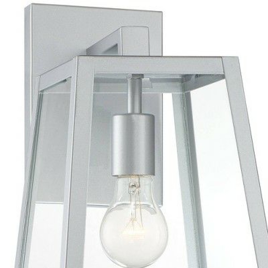 * | Best Reviews Of John Timberland Modern Outdoor Wall Light Fixture Sleek Silver Steel 13 Clear Glass For Exterior House Porch Patio Deck