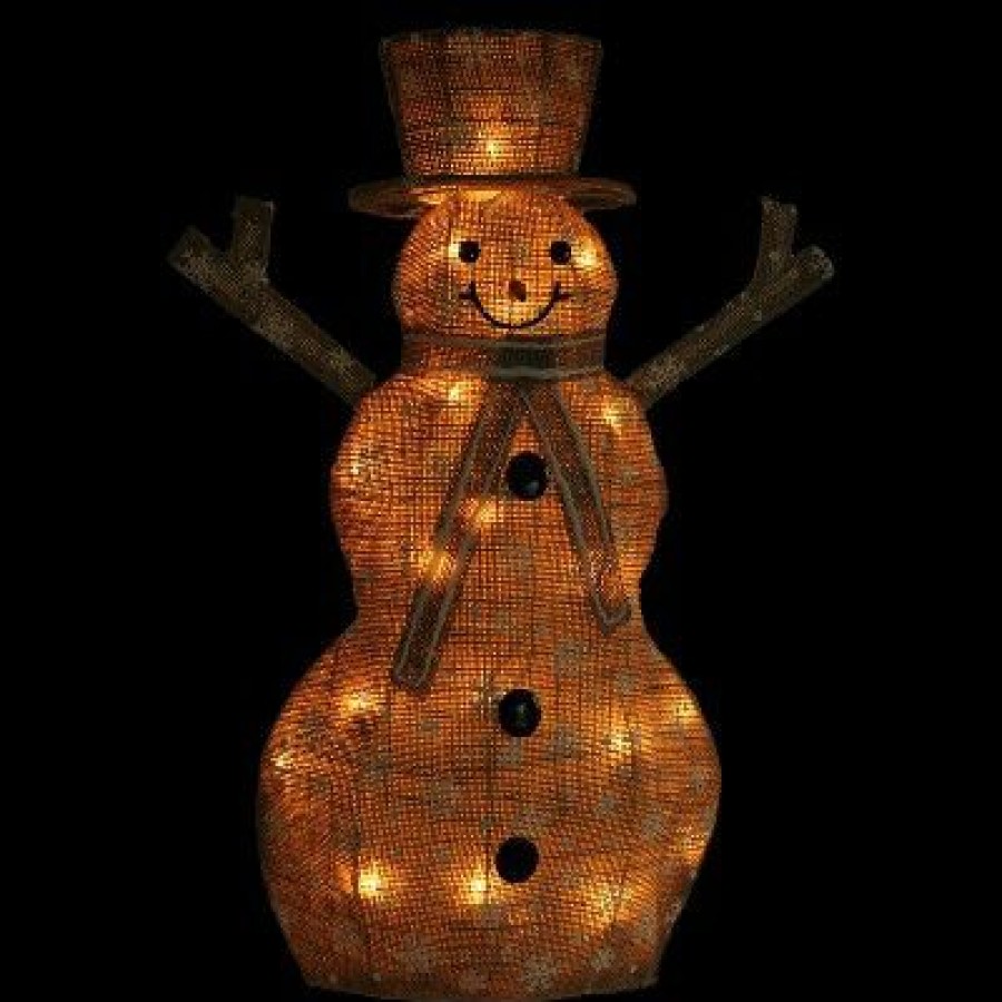 * | Cheap Northlight 24 Brown And White Lighted Snowflake Standing Snowman Christmas Outdoor Decor