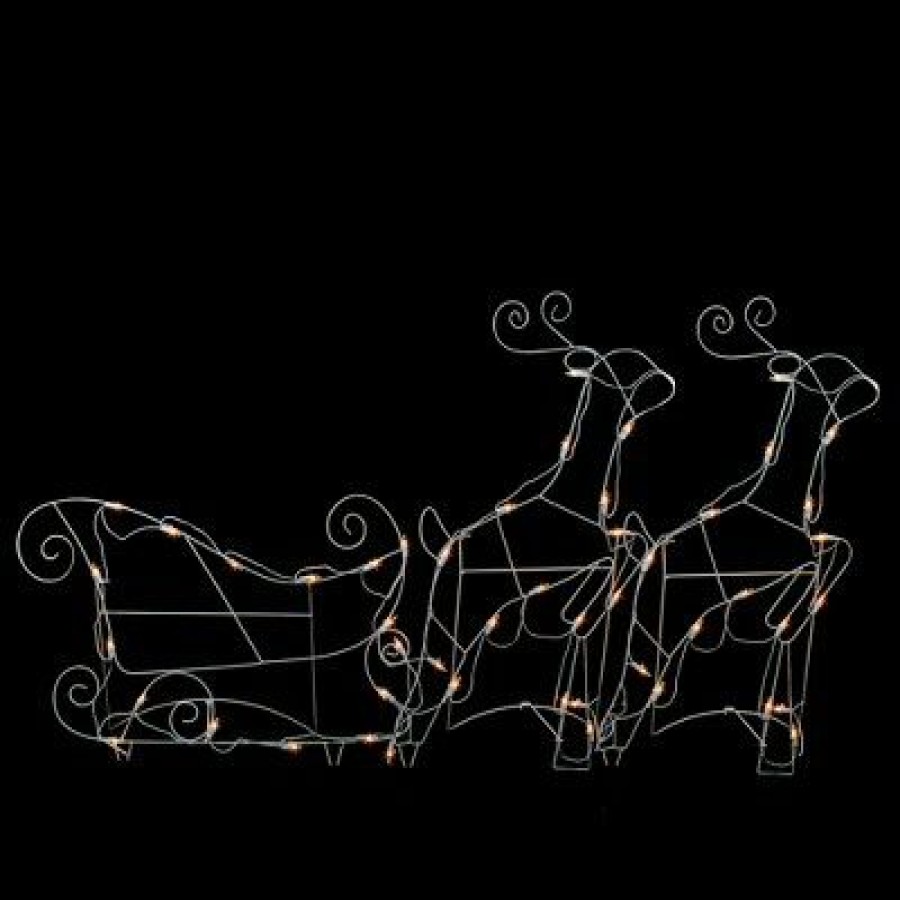 * | Flash Sale Northlight 3-Piece Lighted Reindeer And Sleigh Outdoor Christmas Decoration Set