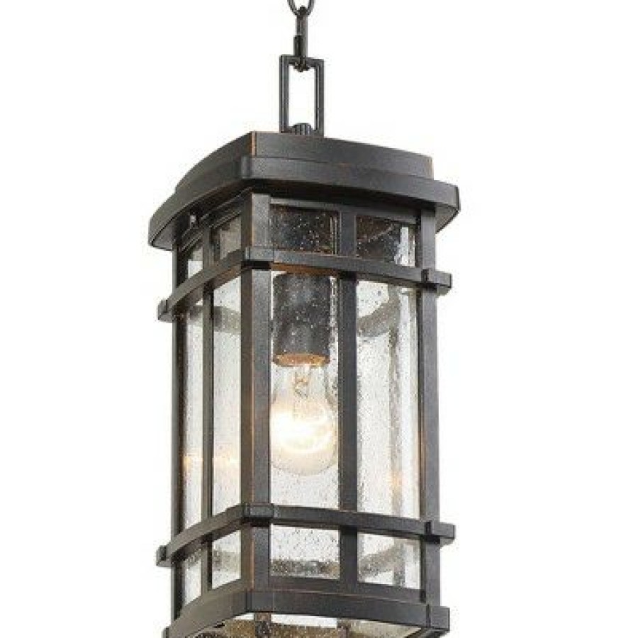 * | Best Sale John Timberland Mission Outdoor Ceiling Light Hanging Oil Rubbed Bronze 14 1/2 Clear Seedy Glass Exterior House Porch Patio Deck