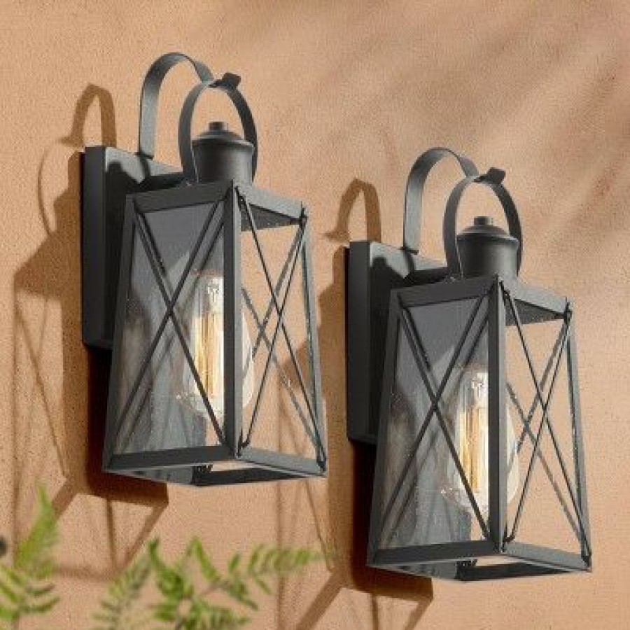 * | Top 10 2Pk 12.5 Metal/Glass "X" Outdoor Lamps Lnc