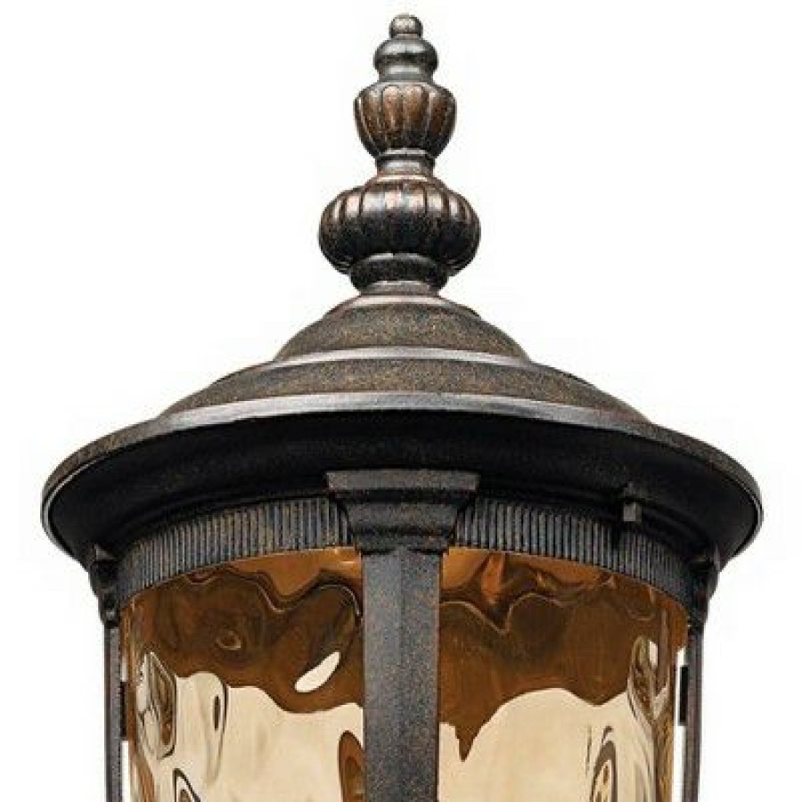 * | Deals John Timberland Outdoor Post Light Fixture Led Veranda Bronze 37 Clear Hammered Glass For Exterior House Porch Patio Garden Yard