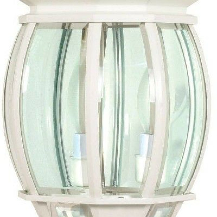 * | Coupon 3 Light Outdoor Post Lantern With Beveled Glass Shade White Aurora Lighting