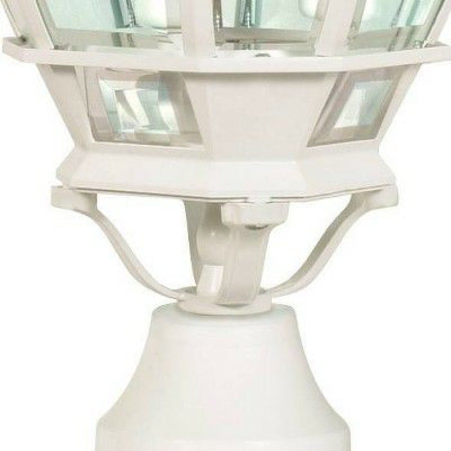 * | Coupon 3 Light Outdoor Post Lantern With Beveled Glass Shade White Aurora Lighting