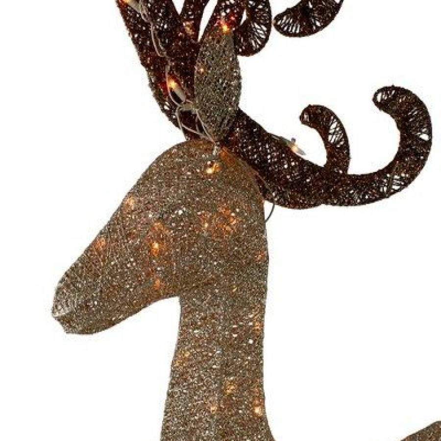 * | Deals J. Hofert Co. J. Hofert Co 66 Champagne Gold Lighted Standing Deer With Jingle Bells Outdoor Christmas Decoration