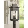 * | Discount Franklin Iron Works Rustic Outdoor Post Light Fixture Led Black Specked Gray 35 1/2 Clear Glass For Exterior Garden Yard Driveway