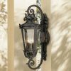 * | Outlet John Timberland Mediterranean Outdoor Wall Light Fixture Black Scroll Arm 21 1/2 Clear Hammered Glass For House Porch Patio