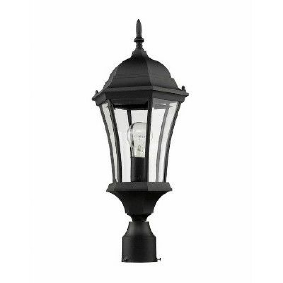 * | Budget 1 Light Outdoor Incandescent Post Sconce Black Aurora Lighting