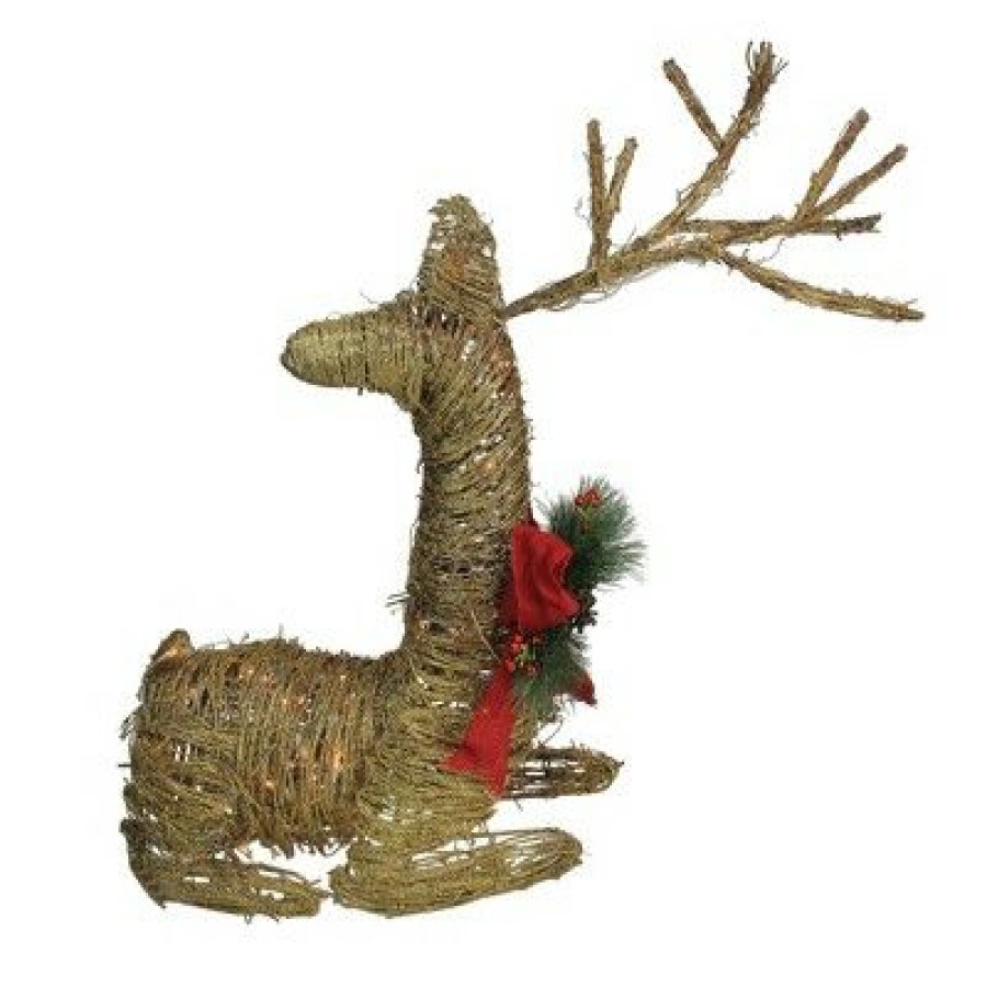 * | Best Sale Northlight 30 Pre-Lit Gold Reindeer With Bow Outdoor Christmas Decor