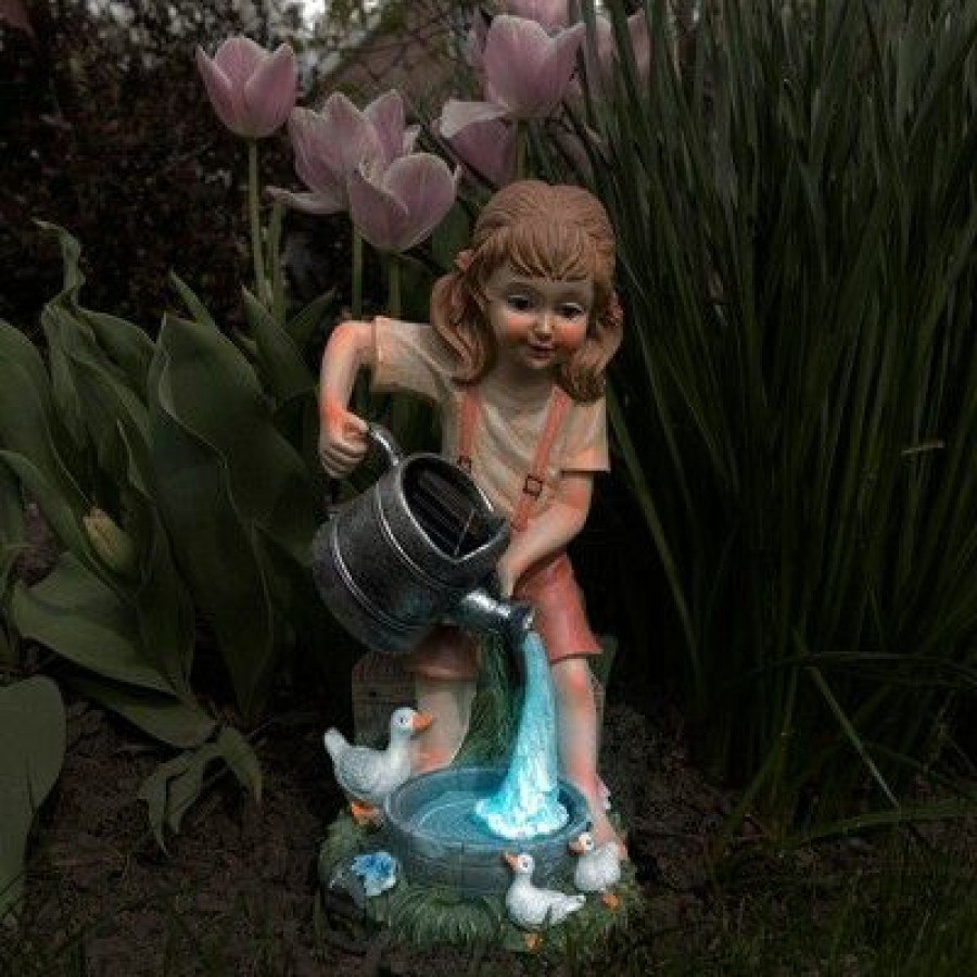 * | Coupon Nature Spring Outdoor Solar Led Light Little Girl Garden Statue