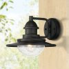 * | Promo Franklin Iron Works Industrial Outdoor Wall Light Fixture Matte Black 8 1/2 Led Seedy Glass Damp Rated Exterior House Porch Patio