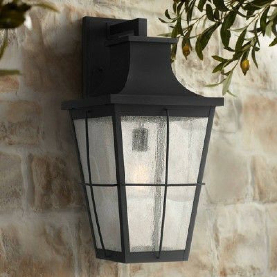 * | Cheap John Timberland Modern Industrial Outdoor Wall Light Fixture Black Metal 23 1/4 Clear Seeded Glass For Exterior House Porch Patio