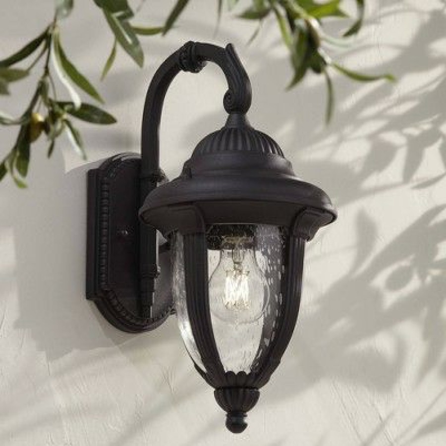 * | Discount John Timberland Traditional Outdoor Wall Light Fixture Carriage Style Black 14 1/2 Clear Seeded Glass For Exterior House Porch