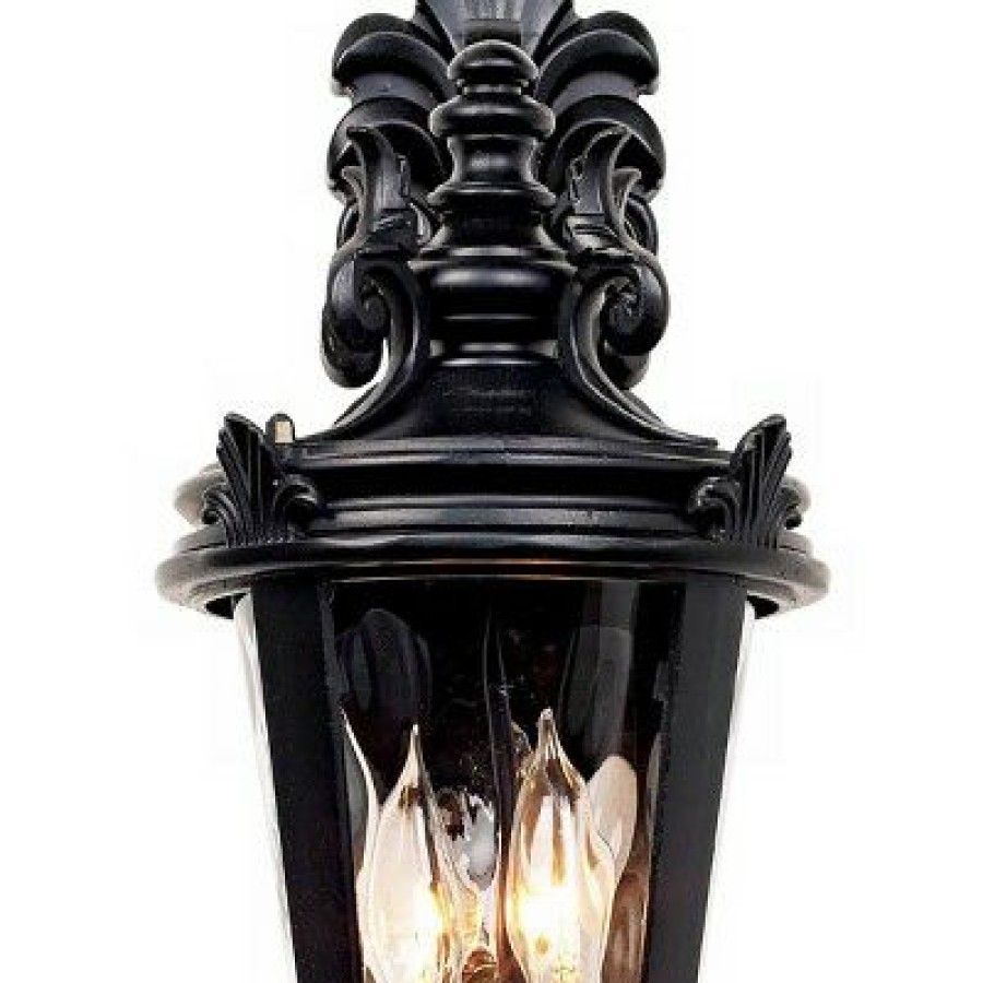 * | New John Timberland Traditional Outdoor Wall Light Fixture Textured Black French 21 3/4 Clear Hammered Glass For Exterior House Porch