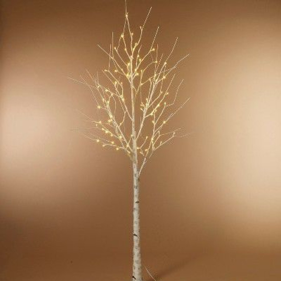 * | Brand New Gerson International 6-Foot Birch Bark Effect Lighted Tree With Led Warm White Lights