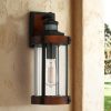 * | Discount John Timberland Industrial Outdoor Wall Light Fixture Dark Wood Finish Black 15 1/2 Motion Sensor Clear Glass For Exterior House Porch