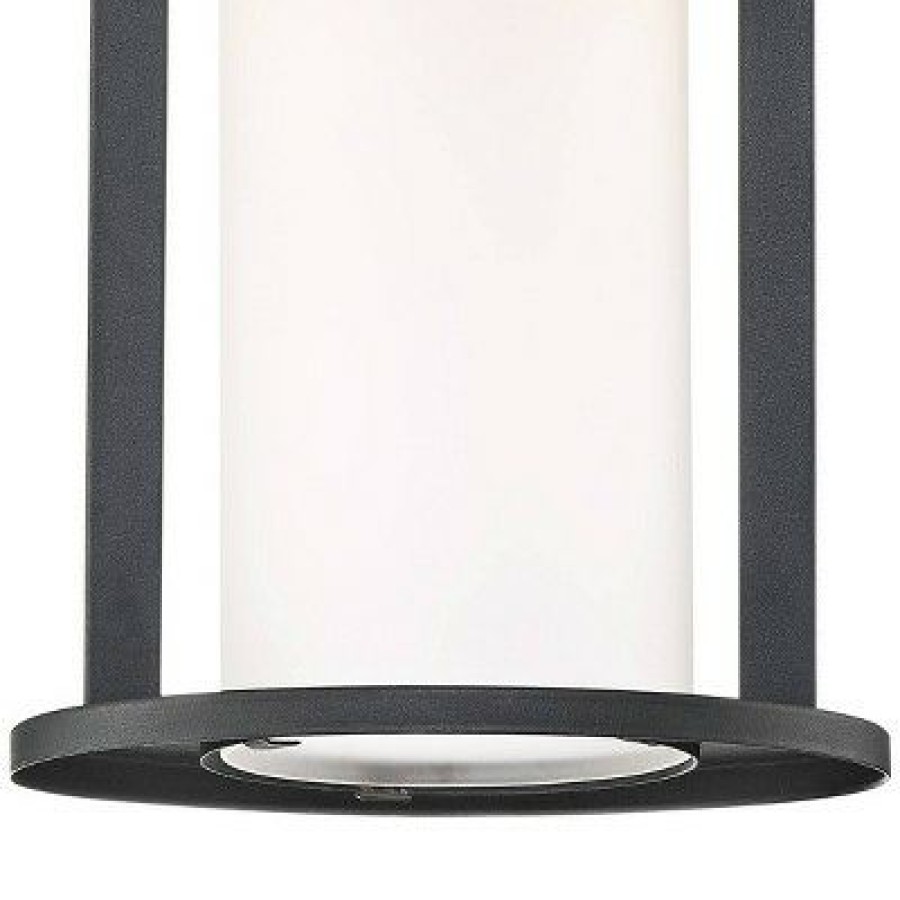 * | Buy John Timberland Modern Outdoor Wall Light Fixture Led Black 13 Caged White Frosted Glass For Exterior House Porch Patio Deck