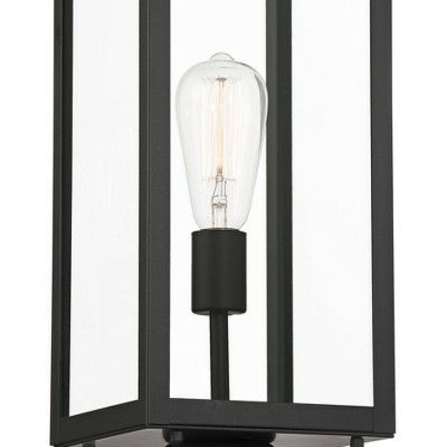 * | Discount John Timberland Modern Contemporary Outdoor Post Light Fixture Mystic Black 21 3/4 Clear Glass Exterior House Porch Patio Outside