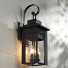 * | Best Deal Franklin Iron Works Traditional Outdoor Wall Light Fixture Black Specked Gray Carriage 21 Clear Glass For Exterior Patio Porch