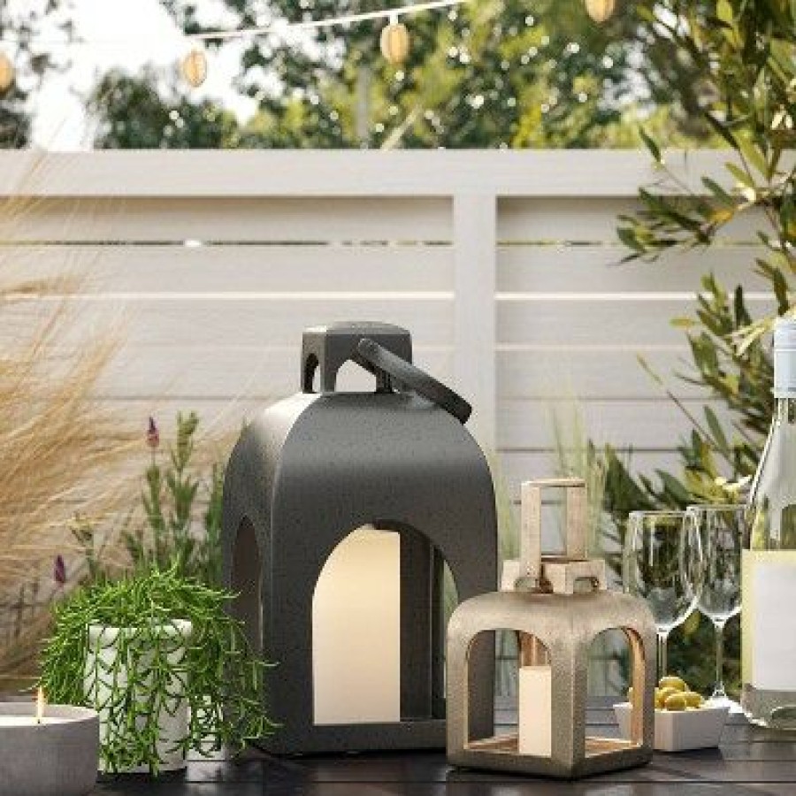 * | Top 10 Cast Metal Outdoor Lantern Pillar Candle Holder Gold Smith & Hawken