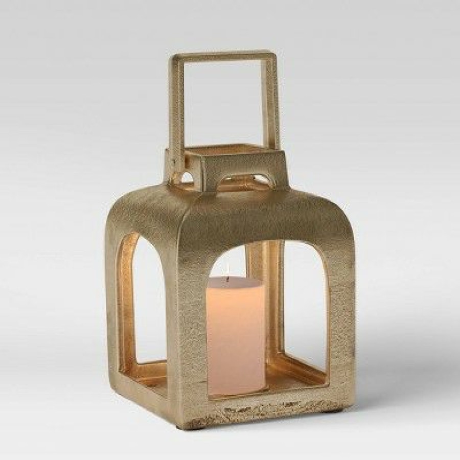 * | Top 10 Cast Metal Outdoor Lantern Pillar Candle Holder Gold Smith & Hawken