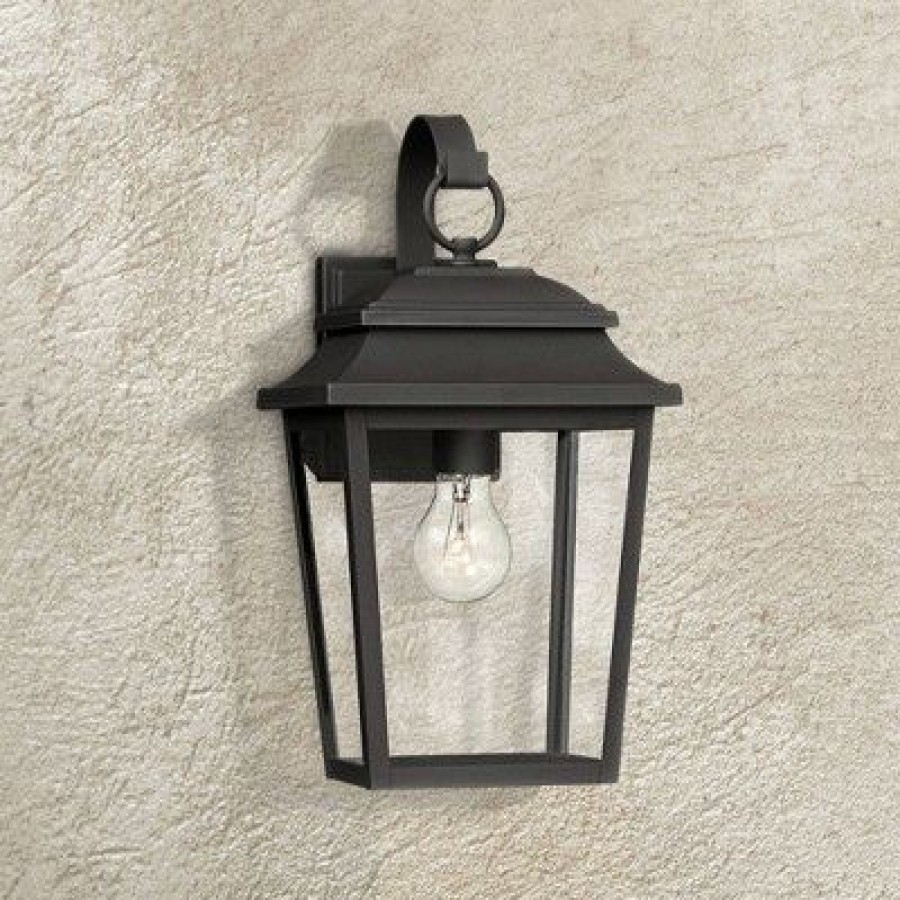 * | Best Sale John Timberland Outdoor Wall Light Fixture Texturized Black Steel 15 1/4 Clear Glass Lantern For Exterior House Porch Patio