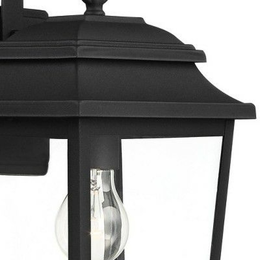 * | Best Sale John Timberland Outdoor Wall Light Fixture Texturized Black Steel 15 1/4 Clear Glass Lantern For Exterior House Porch Patio