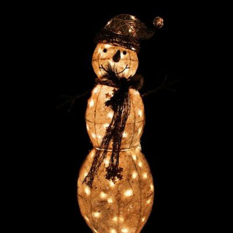 * | Cheap Northlight 43 Pre-Lit White And Gold Snowman Outdoor Christmas Yard Decor