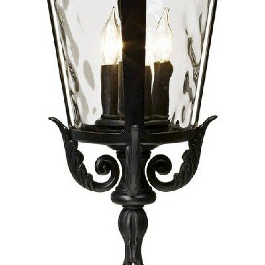 * | Cheap John Timberland Traditional Outdoor Ceiling Light Hanging Textured Black 23 3/4 Clear Hammered Glass Damp Rated For House Porch