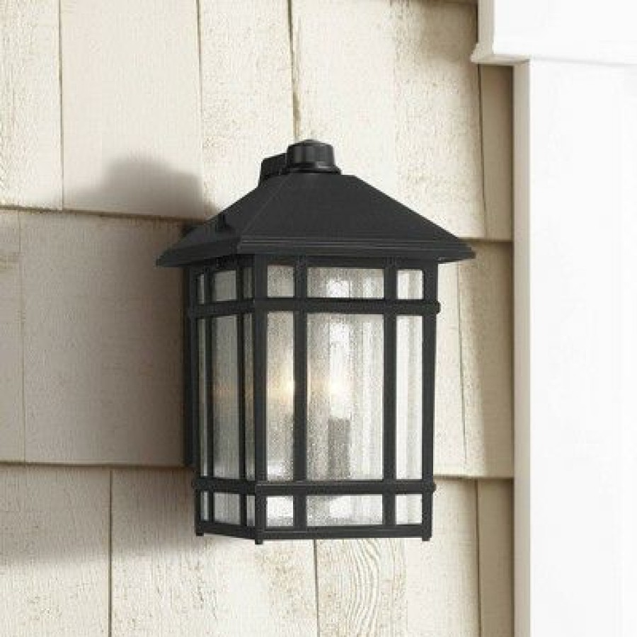 * | Cheapest Kathy Ireland J Du J Sierra Craftsman 15 1/4 H Black Outdoor Wall Light