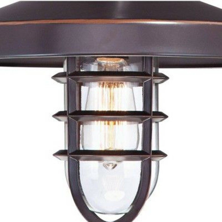 * | Promo John Timberland Industrial Outdoor Barn Light Wall Fixture Painted Bronze Cage 16 3/4 Clear Glass For Exterior House Porch Patio