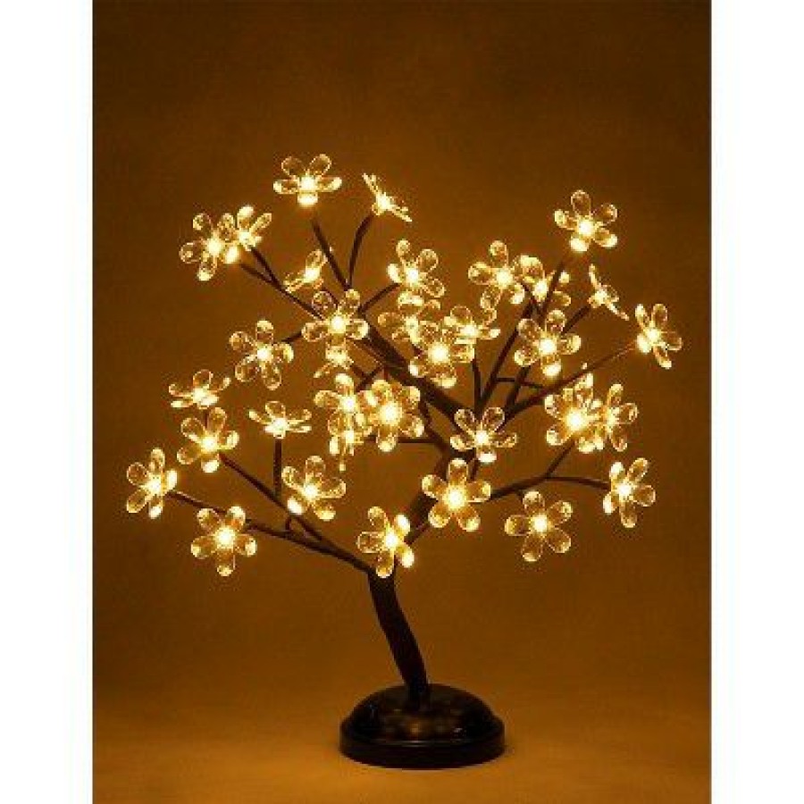 * | Coupon Lightshare 18 36 Led Crystal Clear Acrylic Flower Bonsai With Green Leaf And Battery Powered Warm White Lights