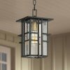 * | Buy Possini Euro Design Modern Outdoor Ceiling Light Hanging Black Geometric Frame 12 1/2 Seedy Glass For Exterior House Porch Patio