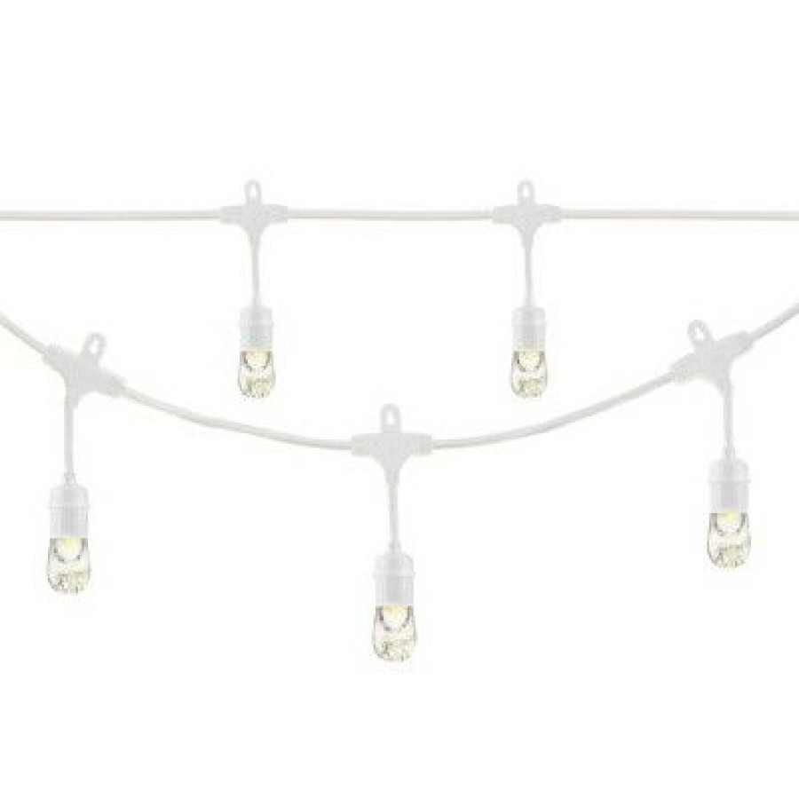 * | Cheapest 24Ct Classic Cafe Integrated Led Bulb Outdoor String Lights White White Wire Enbrighten