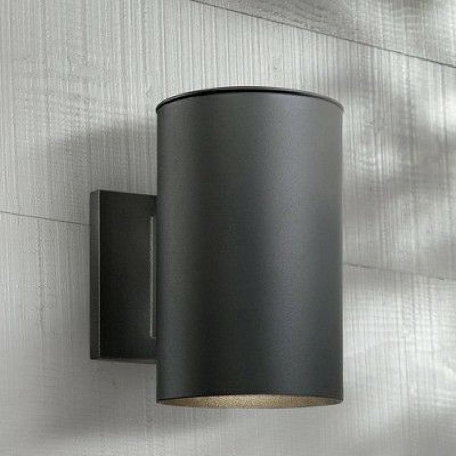 * | Cheap Possini Euro Design Modern Outdoor Wall Light Fixture Led Black 7 1/2 Cylinder Downlight For Exterior House Porch Patio Deck