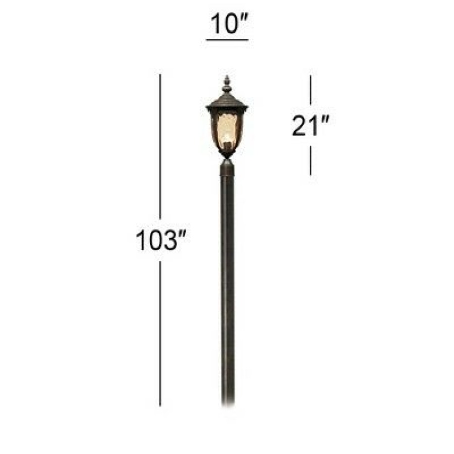 * | Brand New John Timberland Modern Outdoor Post Light With Pole Veranda Bronze 103 Champagne Glass For Exterior Garden Yard