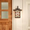 * | Best Sale 11.75" 1-Light Tiffany Style Outdoor Wall Lantern Sconce Oil-Rubbed Bronze/Stained Glass River Of Goods