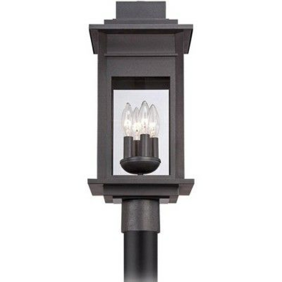 * | Wholesale Franklin Iron Works Outdoor Post Light Fixture Black Specked Gray 19 1/2 Clear Glass For Exterior Garden Yard Patio Driveway