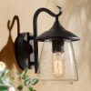 * | Best Reviews Of 9.8" Metal/Glass Outdoor Lamp Black Lnc