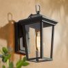 * | Flash Sale 11.8" Metal/Glass Outdoor Wall Lamp Black Lnc