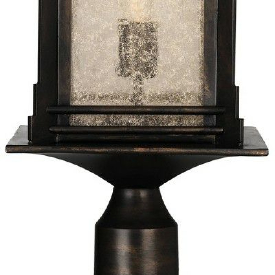 * | Wholesale Franklin Iron Works Rustic Outdoor Post Light Walnut Bronze Vintage 21 1/2 Frosted Cream Glass Lantern For Exterior Garden Yard